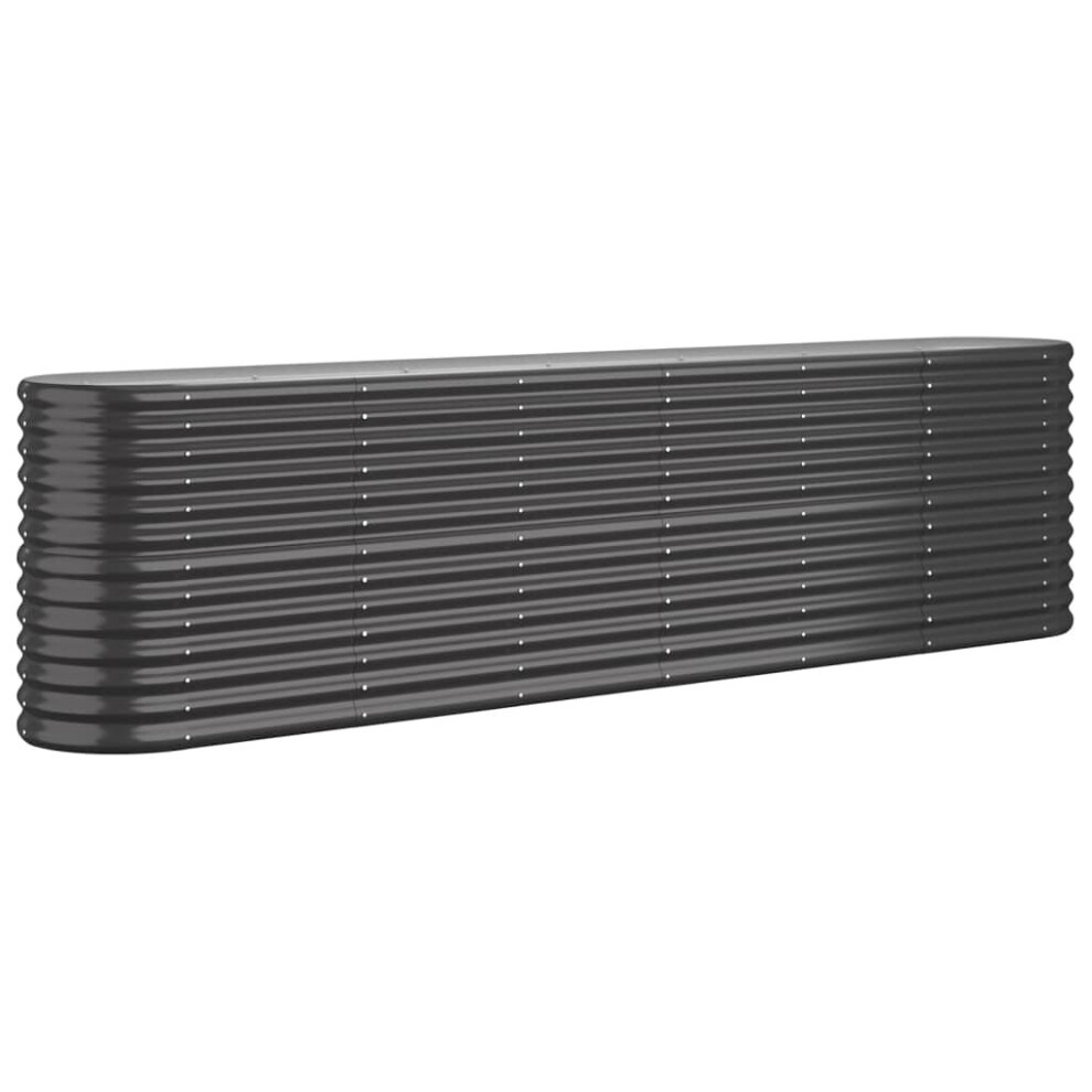 Vidaxl (Anthracite, 260 X 40 X 68 Cm) Garden Planter Patio Flower Pot Raised Garden Bed Powder-Coated Steel