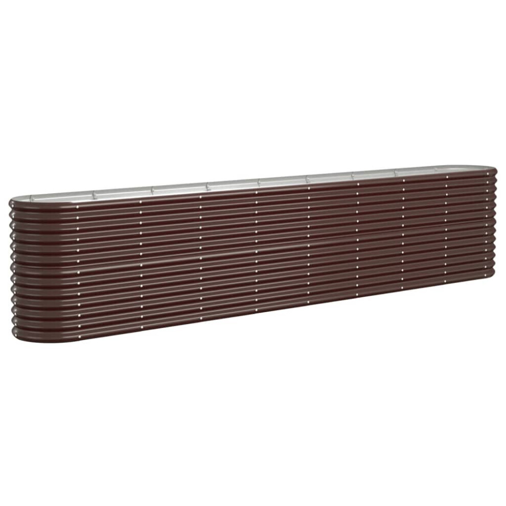 VIDAXL Raised Garden Bed - Galvanised Steel - 68 x 332 x 332cm - Brown - Image 2