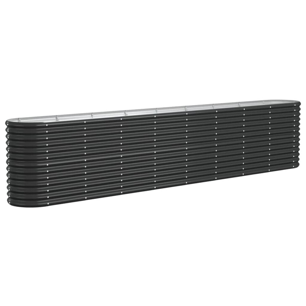 Vidaxl (Anthracite, 332 X 40 X 68 Cm) Garden Planter Patio Flower Pot Raised Garden Bed Powder-Coated Steel