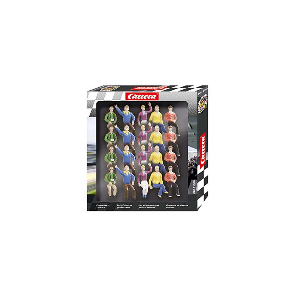 Carrera Race Spectators - Set Of 20 Seated Race Fans - 1:32 Scale Figures - Realistic Scenery Accessory For Slot Car Track Sets