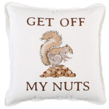 HomeRoots 403522 Brown & White Get Off My Nuts Modern Throw Pillow