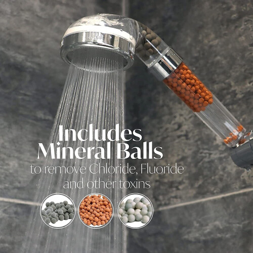 Shower Head of 3-Layer Filtration Pressure Spray with 3 Modes Saving