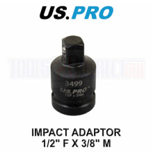 US PRO Tools Impact Socket Adaptor Step Up Adapter 1/2" Inch F to 3/8" Inch M 3499