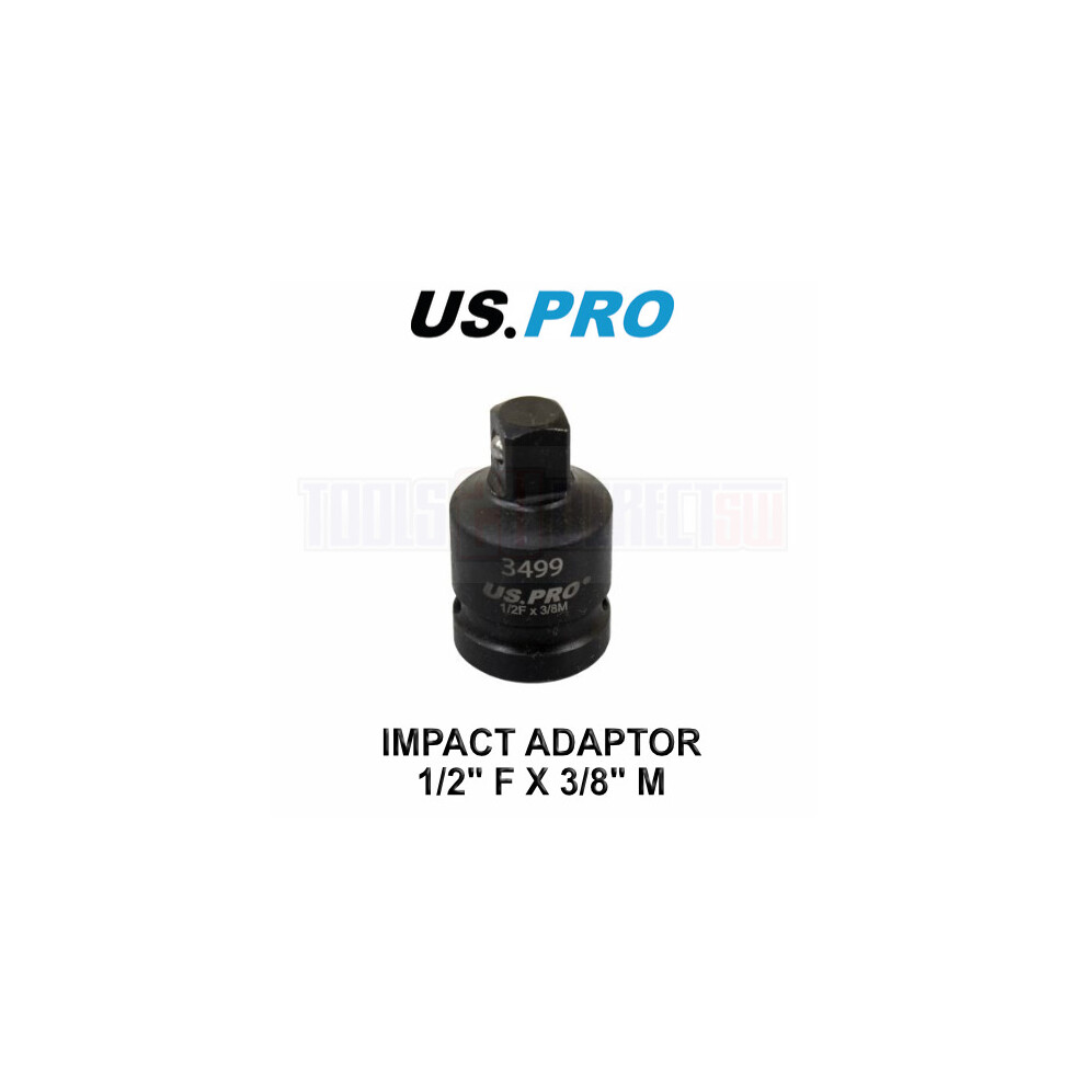 US PRO Tools Impact Socket Adaptor Step Up Adapter 1/2" Inch F to 3/8" Inch M 3499