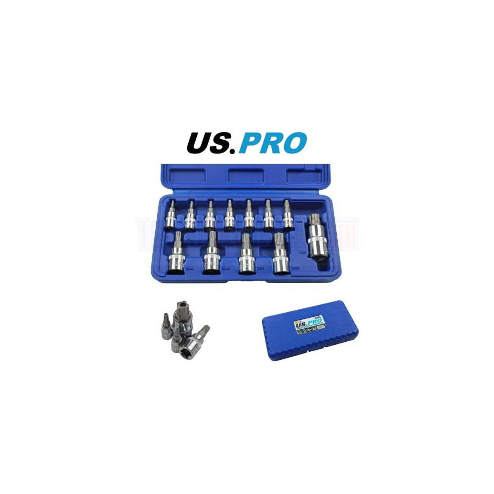 US PRO Tools 12pc 5 Sided Tamper Torx Plus Bit Socket Set T8 - T60 2264