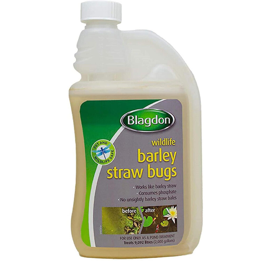 (1 litre bottle) Blagdon Wildlife Barley Straw Bugs Treatment
