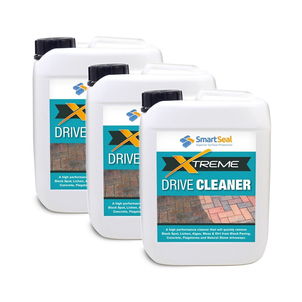 (3 x 5 Litres) Smartseal Drive Clean Xtreme - Powerful, Fast Acting, Effective, Driveway Cleaner for Block Paving, Natural Stone & Concrete Driveways
