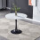 Living And Home Small Compact Round Wooden Dining Table Bistro Kitchen Space Saving Black Base 1