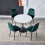 Living And Home Small Compact Round Wooden Dining Table Bistro Kitchen Space Saving Black Base 6