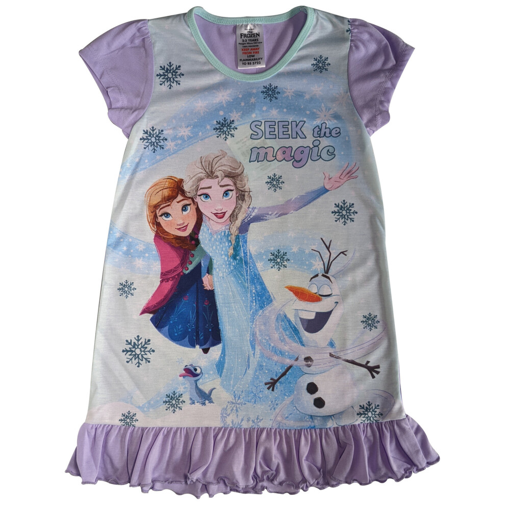 Disney (5-6 Years (110-116 Cm)) Girls Frozen Nightdress - Seek The Magic
