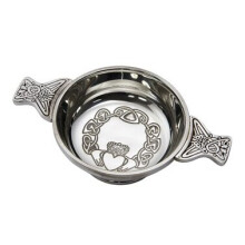 Large Claddagh Pewter Quaich 115mm diameter