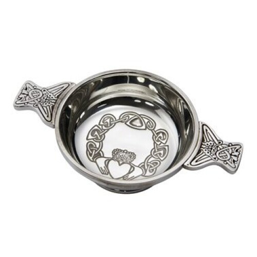 Large Claddagh Pewter Quaich 115mm diameter