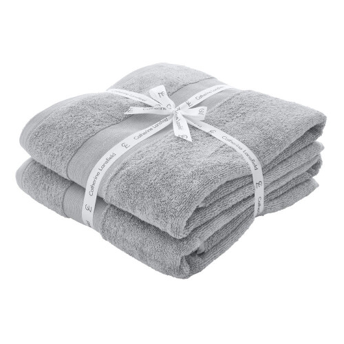 Catherine Lansfield (Silver) Catherine Lansfield Anti-Bacterial 100% Cotton Bath Sheet, 2 Pack