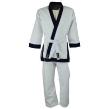 (7/200 cm, White with Blue Trim) PLAYWELL TANG SOO DO HEAVYWEIGHT 14oz UNIFORM
