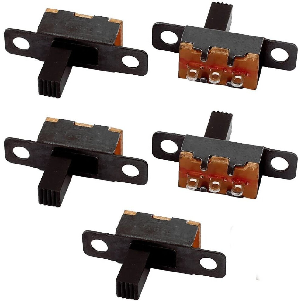Sourcingmap 5Pcs 2 Position 3P Spdt Panel Mount Micro Slide Switch Latching Toggle Switch 604267063145