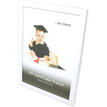 Clay Roberts A4 White Photo Frame, Picture Frame, Certificate Frame, Freestanding and Wall Mountable
