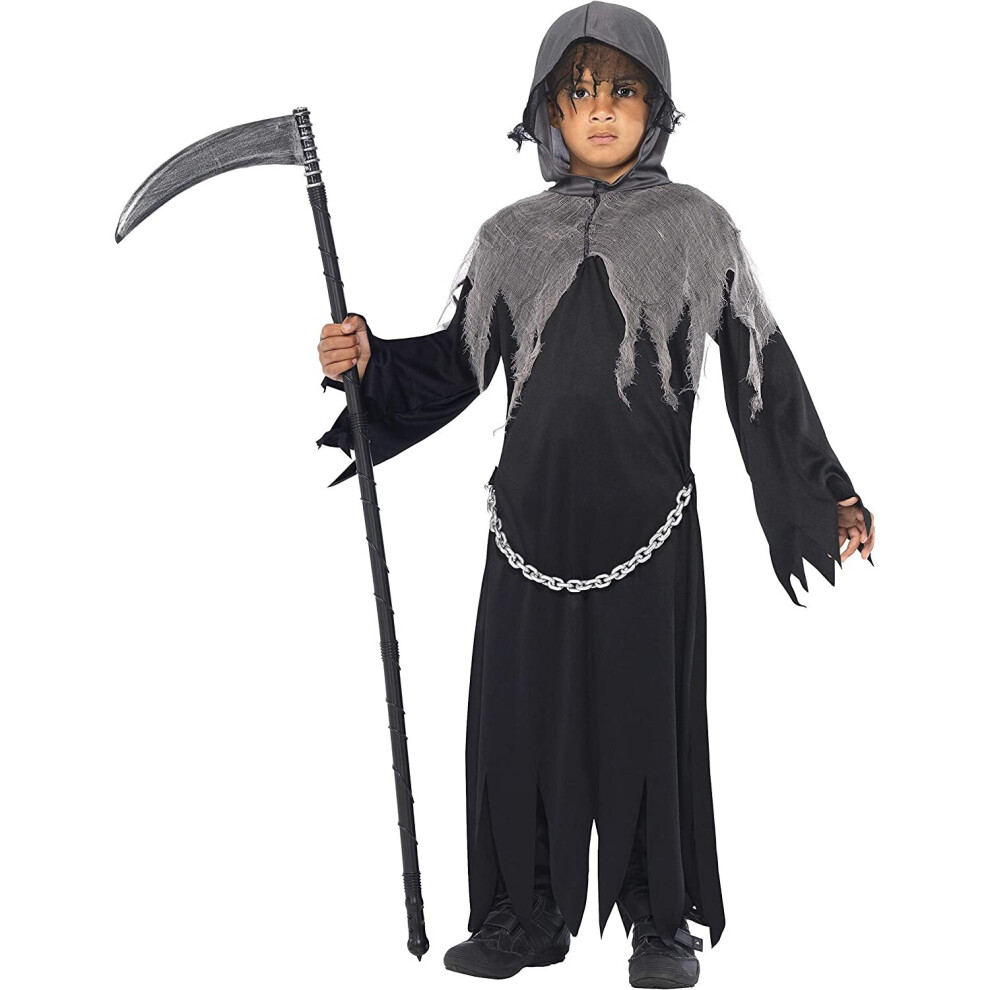 Smiffys 35987T Grim Reaper Costume, Black, Teen Boy - Age 12 years +