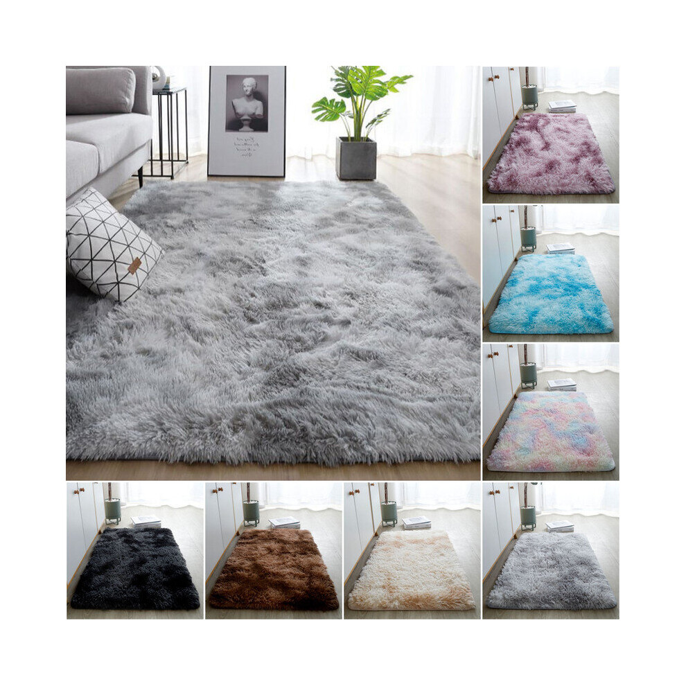 (Pink, 120 X 160 cm) Large Shaggy Fluffy Rugs Anti Slip Soft Carpet for Luxury Floor Area Bedroom Living Dining Room