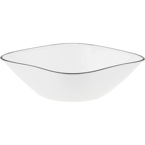 Corelle Square Simple Lines Dinner Plate Set, Glass, White, Bowl 1