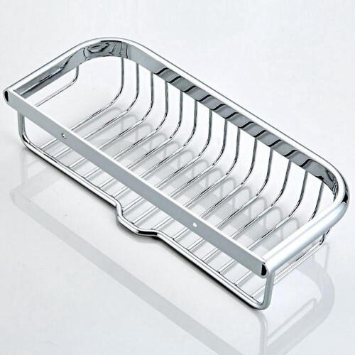 Wall Mounted Bathroom Storage Basket Brass Shower Basket Holder 1