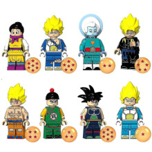 8pcs Anime Dragon Ball Z Building Blocks Guko Vegeta Turles Grand Priest Chichi Action Figures