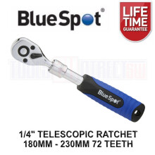 BlueSpot 1/4" Dr 72 Teeth 180mm to 230mm Flexible Extendable Ratchet 02023