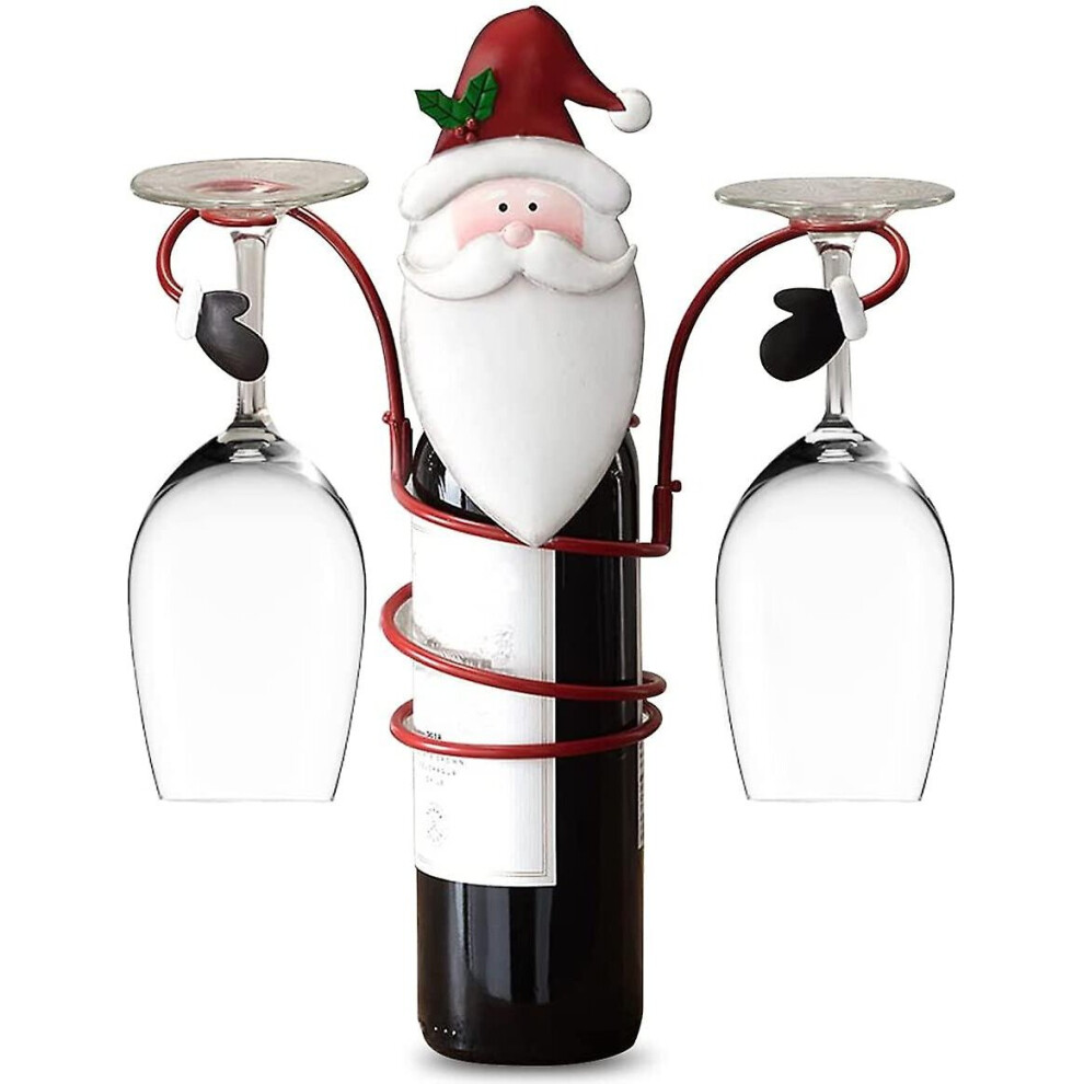 (Santa Claus) Holiday Wine Bottle Glass Holder Christmas Snowman Ornaments Santa Claus Decoration-image-OPC-P9YWDS9-NEW