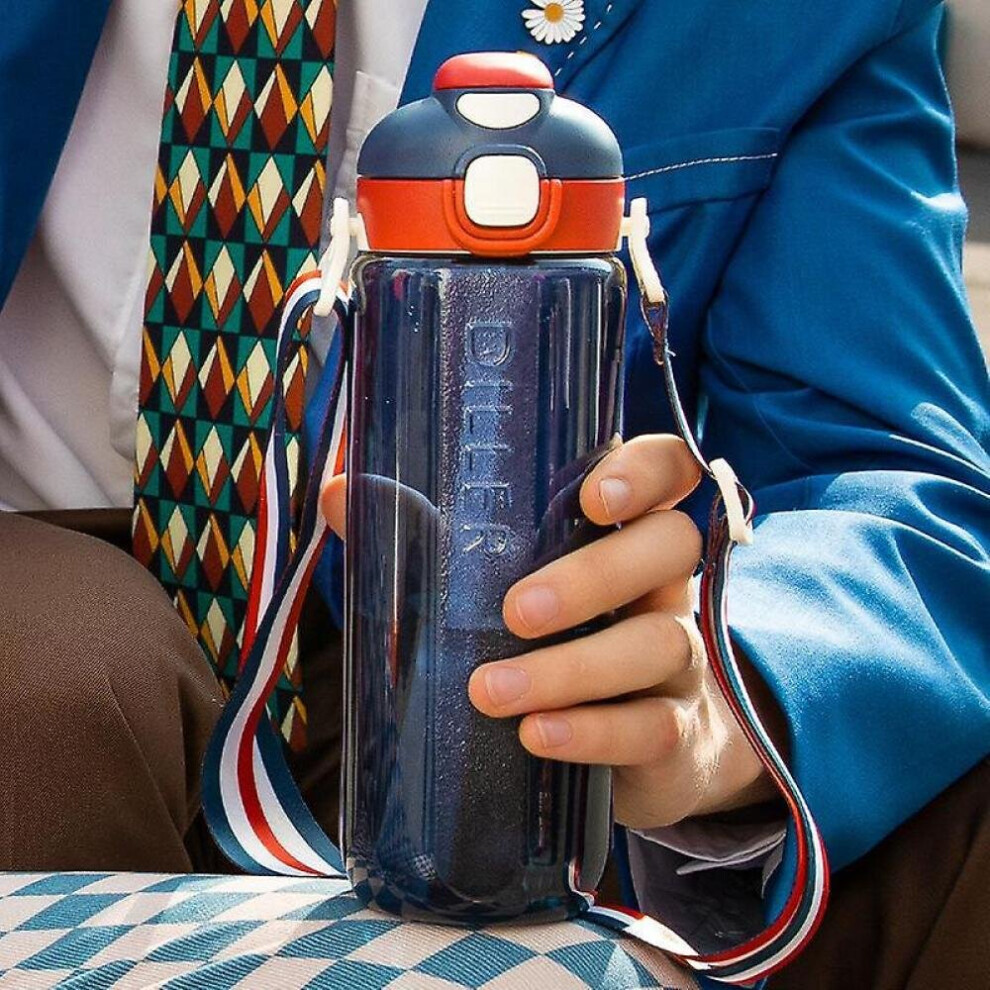 Tritan Material Double Drinking Cup, High-Value Children's Water Bottle, Creative Dual-Purpose Straw Hkhbjs