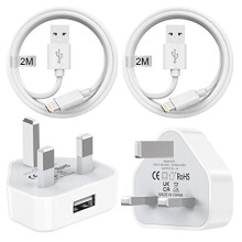 iPhone Charger Plug and Cable 2M 2Pack[Apple MFI Certified], iPhone Plugs UK with Lightning Cable,iPhone Charger Cable and Plug Phone Charger Adapter