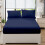 (Navy , King ) Extra Deep Flannelette Fitted Sheet & Pillowcase 1