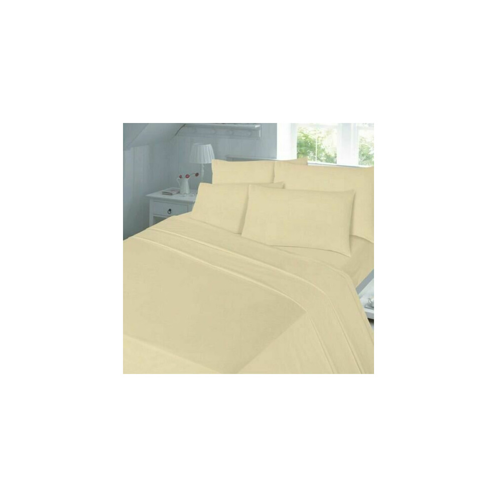 (Latte Beige , King ) Extra Deep Flannelette Fitted Sheet & Pillowcase-image-OPC-P9ZH8PZ-NEW