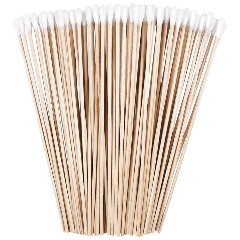 Beaupretty Long Wooden Cotton Swabs Cleaning Sterile Sticks Disposable Cotton Tip Swabs Applicators For Medicine Beauty,200Pcs,6Inch