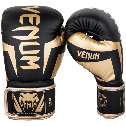 (14 oz) VENUM ELITE BOXING GLOVES - BLACK/GOLD