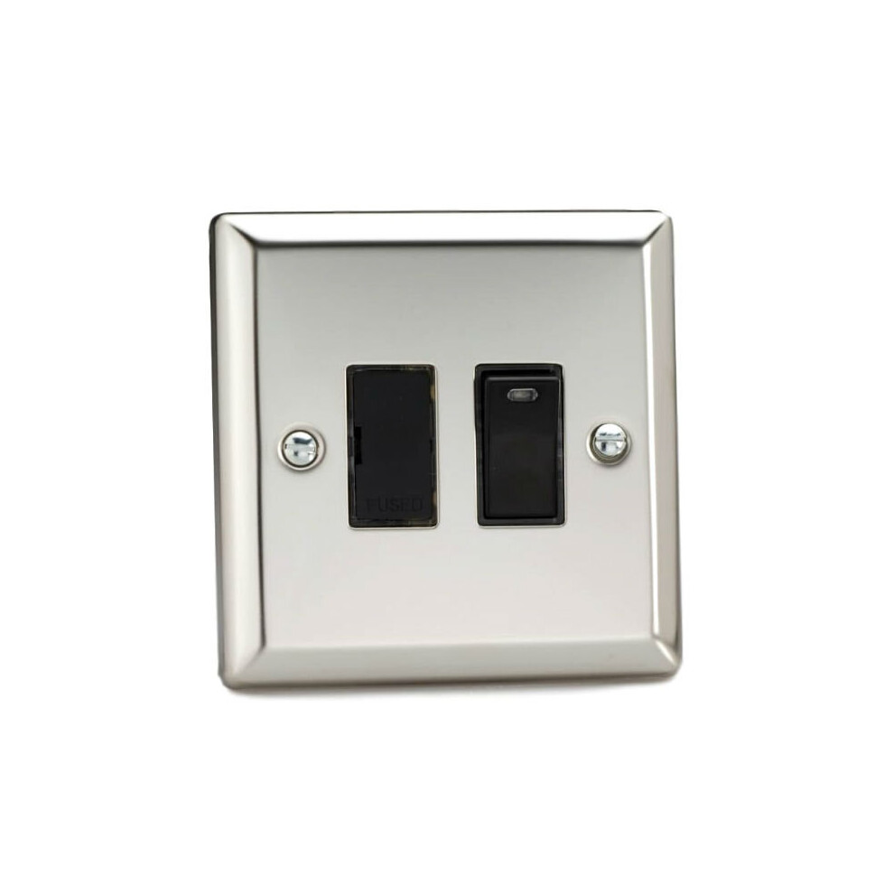 Varilight Xc6nb Switched Spur Unit With Neon 13A Mirror Chrome 5021575720532