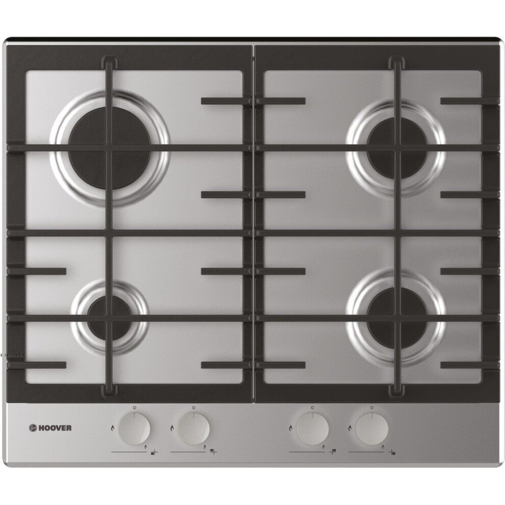 Hoover 4 Burner Gas Hob - Stainless Steel - Hhg6brmx