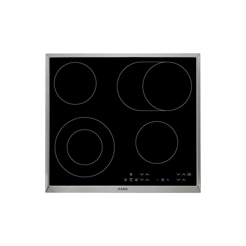 AEG Radiant Ceramic Hob - Stainless Steel - HK634060XB
