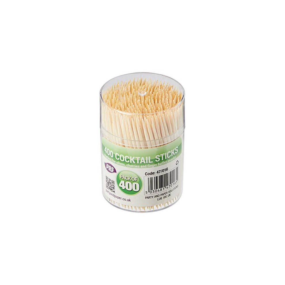 PPS 400 x Wooden Cocktail Sticks/TOOTHPICKS - 6.5cm - Home, Kitchen, Bars