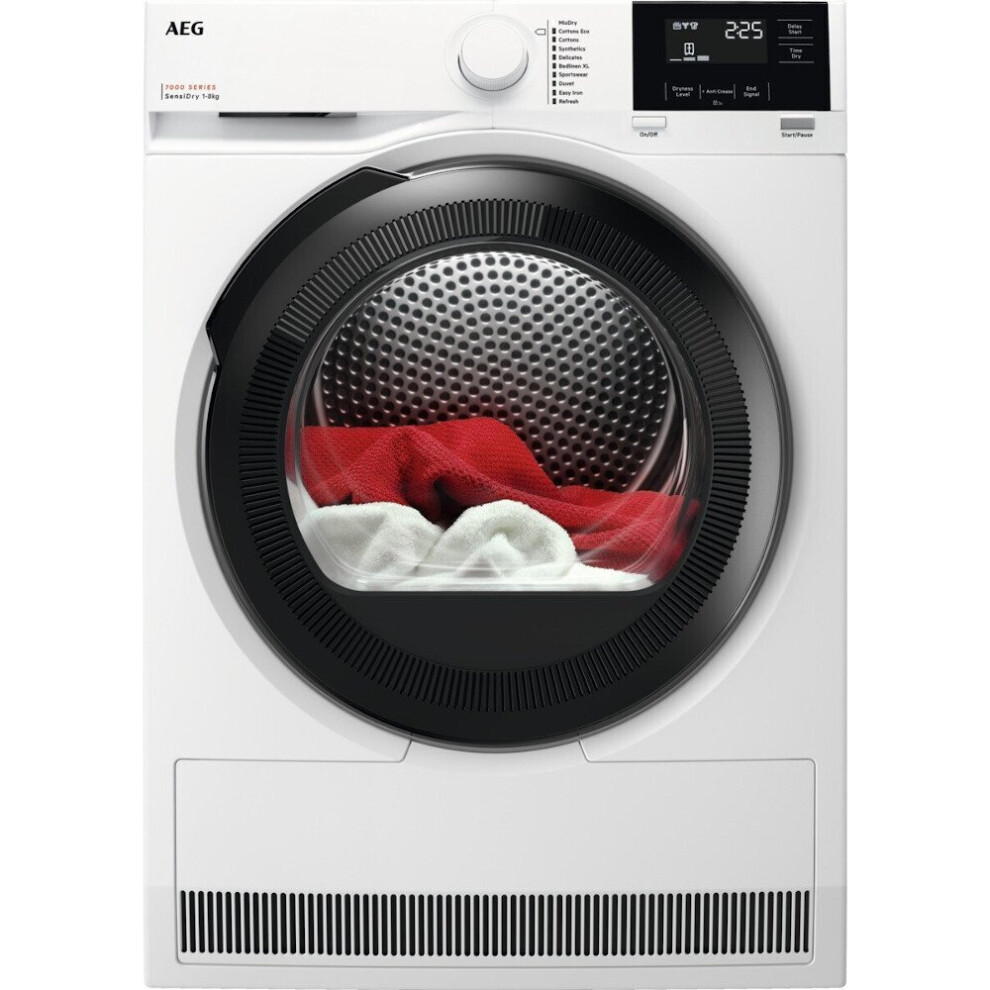 AEG Heat Pump Tumble Dryer - 8kg - White - A++ Rated - Freestanding - TR718L4B