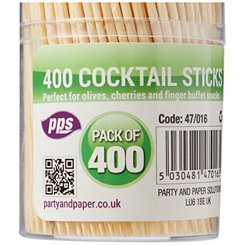 PPS 400 x Wooden Cocktail Sticks/TOOTHPICKS - 6.5cm - Home, Kitchen, Bars 1