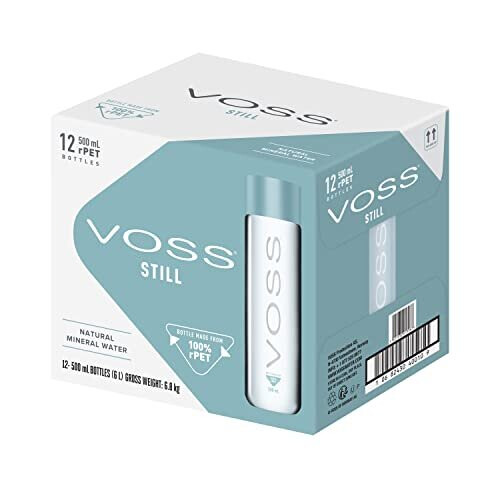 Voss Water Still Artesian Water PET Bottle (12x500 ML), Black