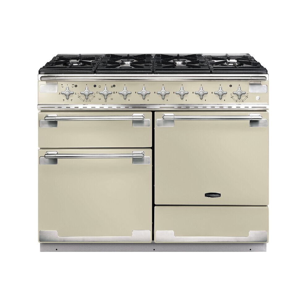 Rangemaster Els110dffcr Elise Cream With Brushed Chrome Trim 110Cm Dual Fuel Range Cooker - A Rated - 94210