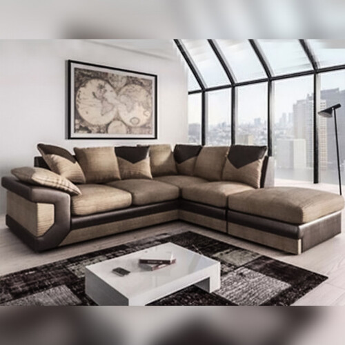 MN Furniture (Beige Brown, Left Corner Sofa) Modern Denver 3+2 and Corner Luxuries Sofa