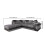 MN Furniture (Black Grey, Left Corner Sofa) Modern Denver 3+2 and Corner Luxuries Sofa 3