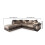 MN Furniture (Beige Brown, Left Corner Sofa) Modern Denver 3+2 and Corner Luxuries Sofa 4
