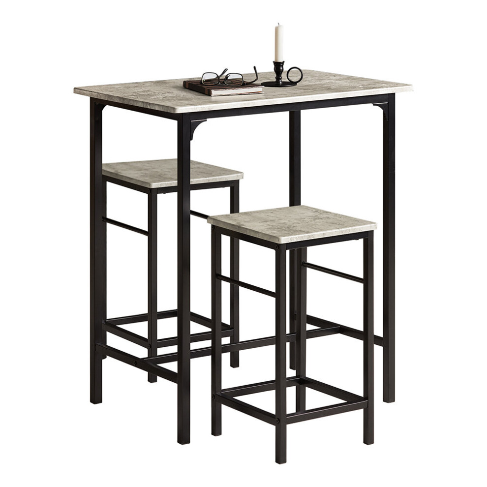 SoBuy® OGT10-HG, Bar Table and 2 Stools, Home Kitchen Breakfast Bar Set