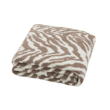 Zebra Pattern Knitted Throw Blankets , Lightweight and Soft Blanket , Fluffy Leisure Blanket Suitable for Women and Men