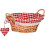 Premier Housewares Multi-purpose Round Willow Basket, Red Gingham Lining 1