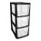 Black Plastic Medium 3 Drawer Tower Storage Unit A5 Stationery 47.5cm 1