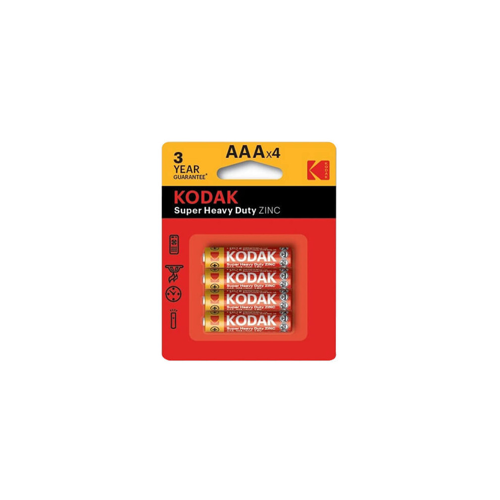 (4pk) Kodak Super Heavy-duty Batteries (AAA)