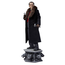 Van Helsing Premium Format Figure - Peter Cushing as Van Helsing (Hammer Horror Dracula 1958), 21.5" Tall, Stone Base with Gargoyles, Fabric Costume